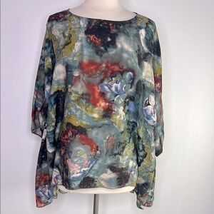 3 Potato graphic print oversized Lagenlook top size s/m